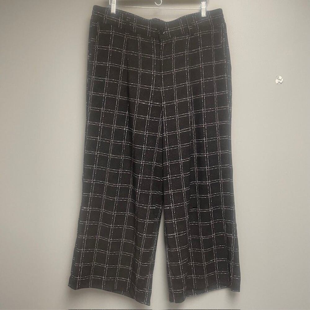 Torrid Wide Leg Pants Black White Zipper Elastic Waist Pockets w/Tags Size 16